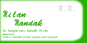 milan mandak business card